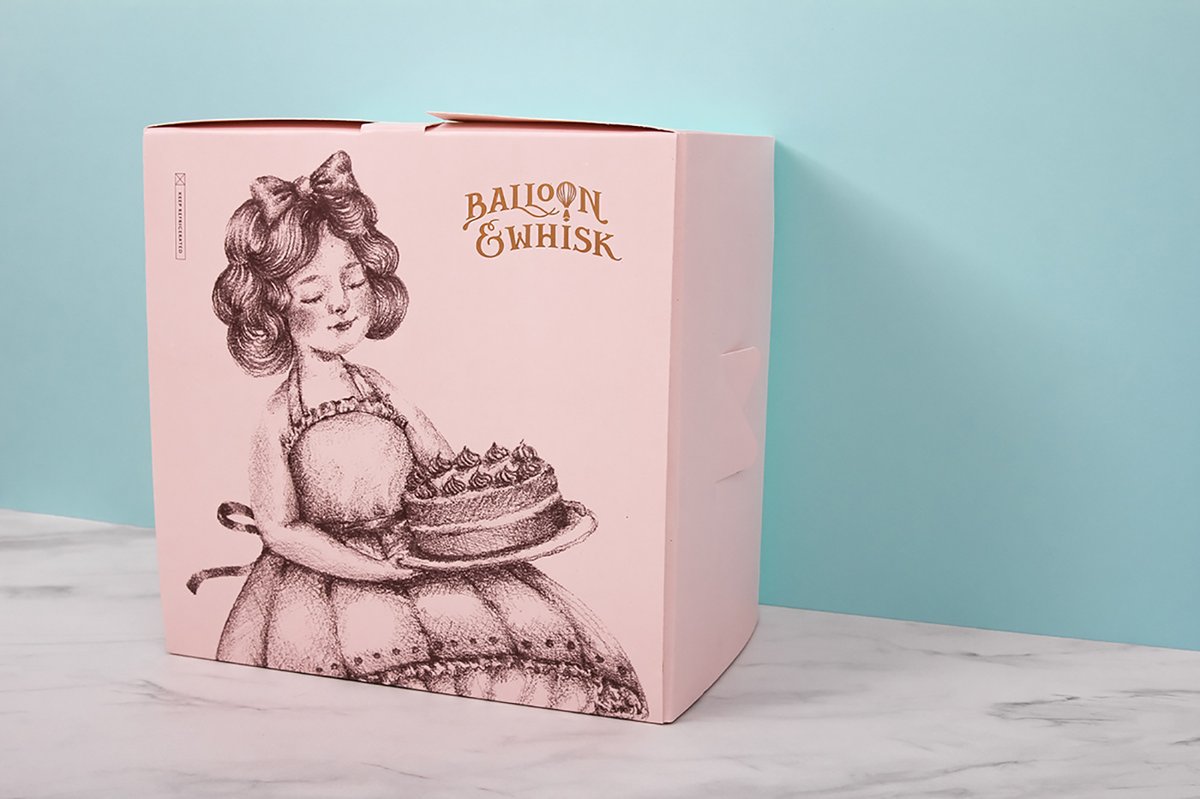 蛋糕店（食品）品牌vi設計—Balloon and Whisk 插圖賞析，vi設計，視覺形象vi設計，食品vi設計，包裝設計，蛋糕店品牌vi設計，vi品牌策劃，深圳vi設計，左右格局