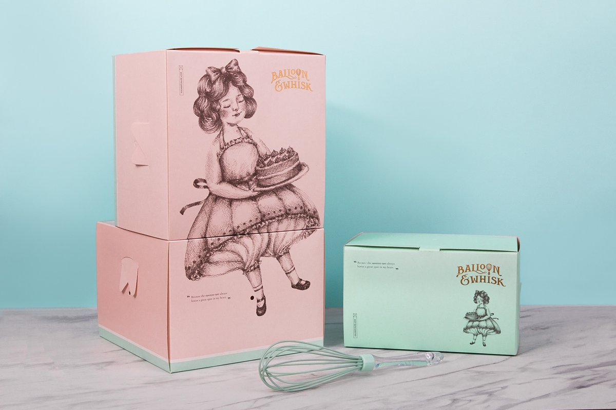 蛋糕店（食品）品牌vi設計—Balloon and Whisk 插圖賞析，vi設計，視覺形象vi設計，食品vi設計，包裝設計，蛋糕店品牌vi設計，vi品牌策劃，深圳vi設計，左右格局