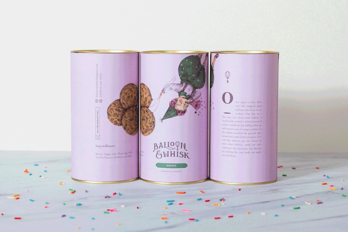 蛋糕店（食品）品牌vi設計—Balloon and Whisk 插圖賞析，vi設計，視覺形象vi設計，食品vi設計，包裝設計，蛋糕店品牌vi設計，vi品牌策劃，深圳vi設計，左右格局