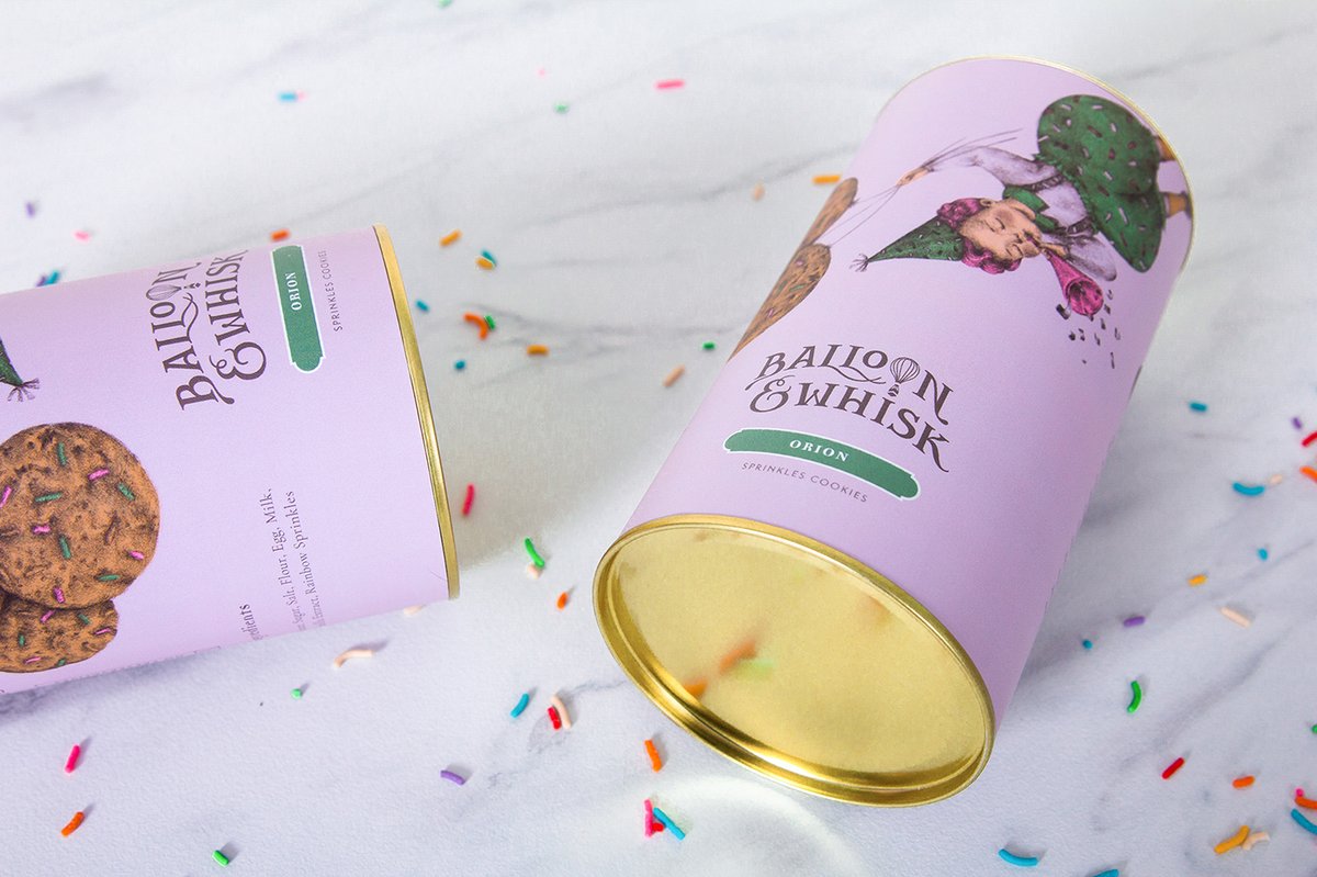 蛋糕店（食品）品牌vi設計—Balloon and Whisk 插圖賞析，vi設計，視覺形象vi設計，食品vi設計，包裝設計，蛋糕店品牌vi設計，vi品牌策劃，深圳vi設計，左右格局
